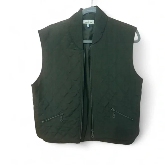 New Mariposa Women's Quilted Vest - Dark Green - Picture 1 of 3